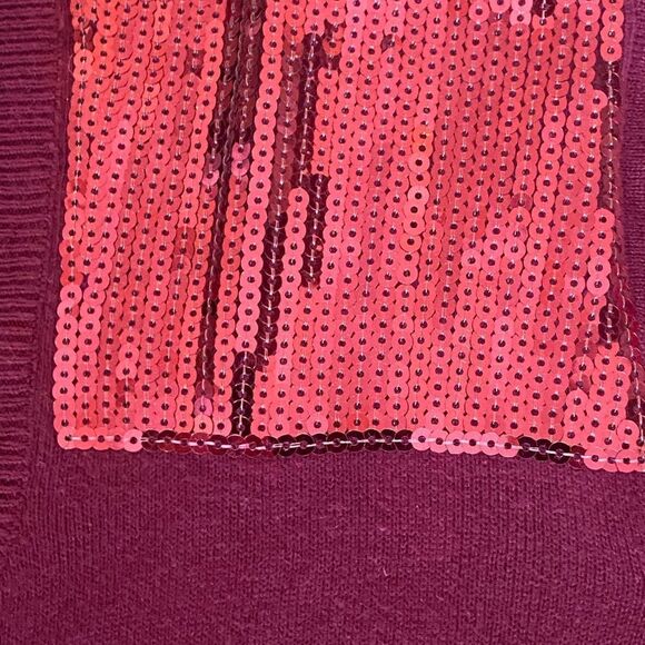 NWT Torrid Retro Vintage Pinup Burgundy Sequin Yoke V-Neck Cardigan Sweater 3X - Picture 6 of 6